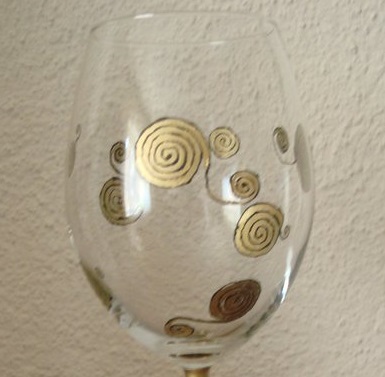 ръчно рисувано стъкло чаши за червено вино - подарък